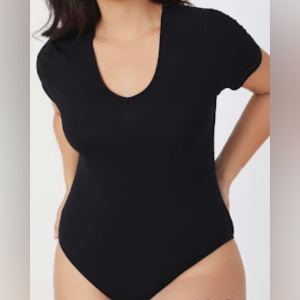 Plus size solid tee bodysuit